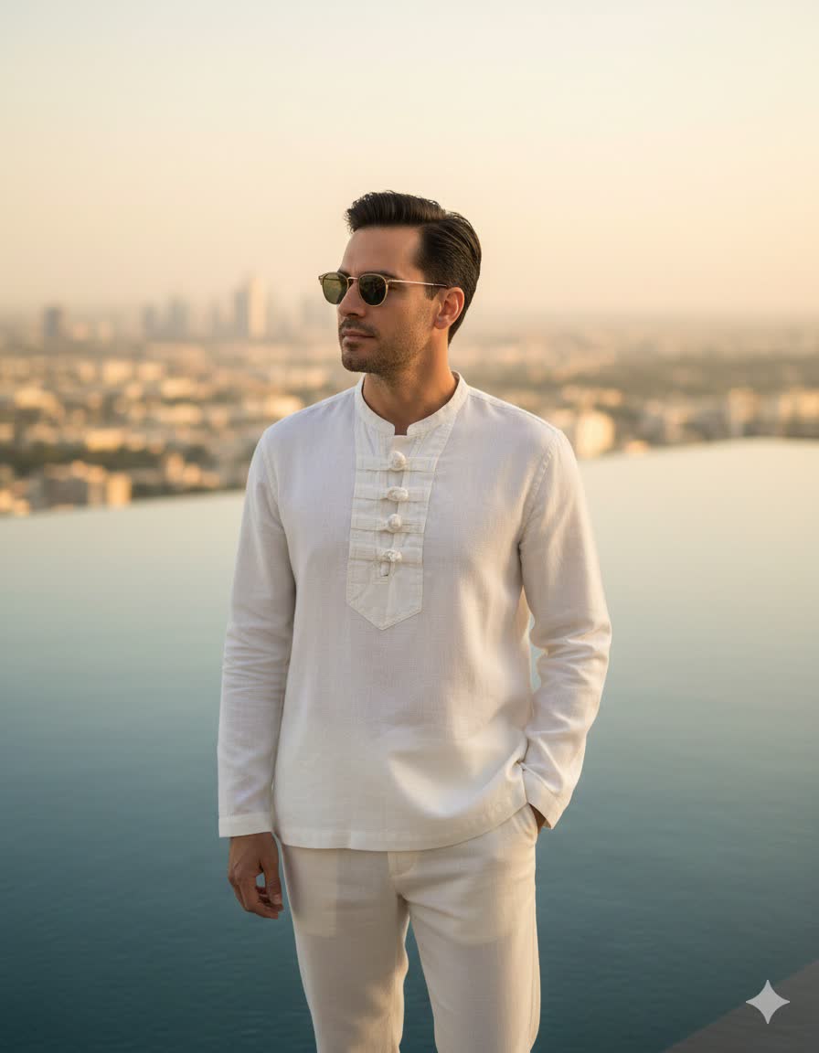 پیراهن چهار گره شیری سایز4